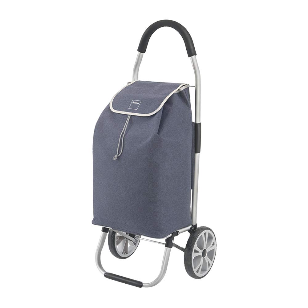 Metaltex Magnolia Blue Folding Shopping Cart, Detailed in Rate, 45 Litres