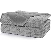 Huloo Sleep Weighted Blanket Queen 15lbs for Adult(60"×80",Gray) Breathable Soft Minky Weighted Throw Blanket for All Season,Heavy Blanket with Premium Glass Beads