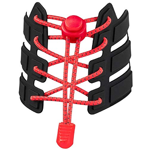 No Tie Shoelaces, Reflective Elastic Lock Shoe Laces by iLiveX, One Size Fits All Adult and Kids Shoes (Red)