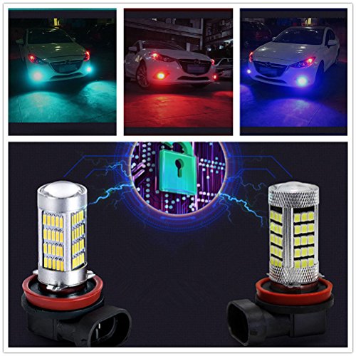 DELEIKA Extremely CREE Super Bright High Power 60W 6000K H11H10 9006 881 H3 H8 4 Color Car LED Lights Bulbs for Fog Light Lamps Replacement (H11, Red,)
