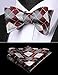 HISDERN Burgundy Bow Ties for Men Check Plaid Self Tie Bow Tie and Pocket Square Classic Formal Bowtie Tuxedo Wedding Bowties Handkerchief Set
