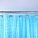 Adwaita Decorative Shower Curtain Hooks, Acrylic Crystal Rhinestones, Set of 12 (Blue)