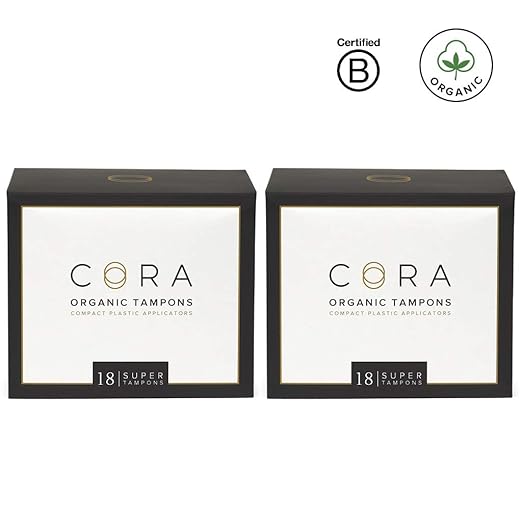 Cora Organic Cotton Tampons with Compact Applicator - Super (36 Count) Best Natural Period Products Cora Organic Cotton Tampons with Compact Applicator - Super (36 Count) Best Natural Period Products