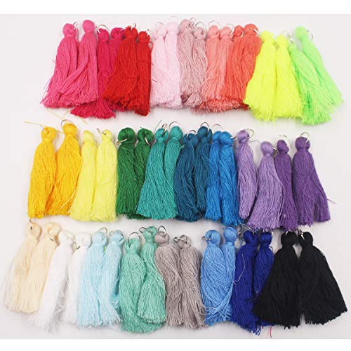 50PCS/25Pairs Handmade DIY Tassels Multicolored Mini Tassels for Earring Jewelry Making,DIY Craft Accessory (2 Inches)