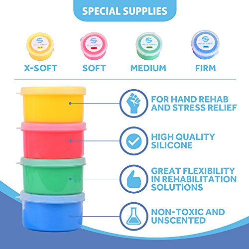 Therapy Putty Resistive Hand Exercise Therapy Putty Kit, Set of Four