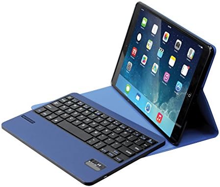 Promate Leather Case with Detachable Bluetooth Keyboard for iPad Air Blue Bare