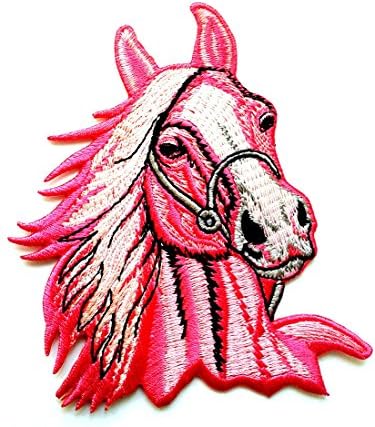 PINK-Horse Colt Bronco Filly Mustang Pony Stallion Steed Applique , Iron On Patch