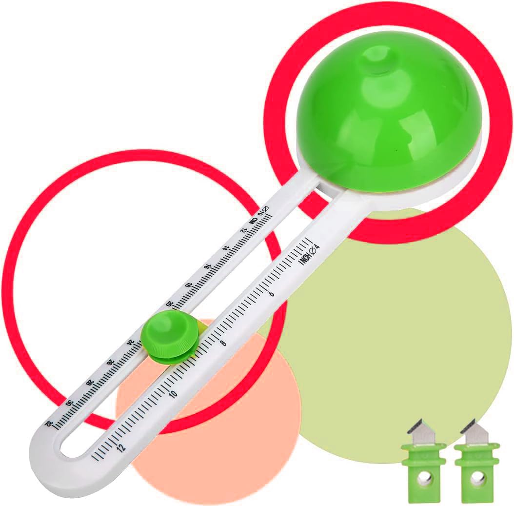 XUBX Circular Paper Cutter, Rotary Circle Cutter, Cut Circle Paper Trimmer, Scrapbooking Tool Rotary Cutter Craft Supplies, Round Cutting Knife Cards Cutters for Office DIY Greeting Card (Green)