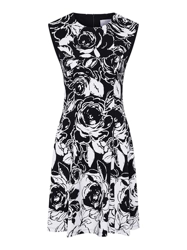 Gina Bacconi Women's Floral Dress Cocktail, Black/White, 14
