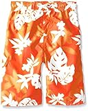 Kanu Surf Big Boys' Voyage Floral Swim Trunk, Orange, Medium (10/12)