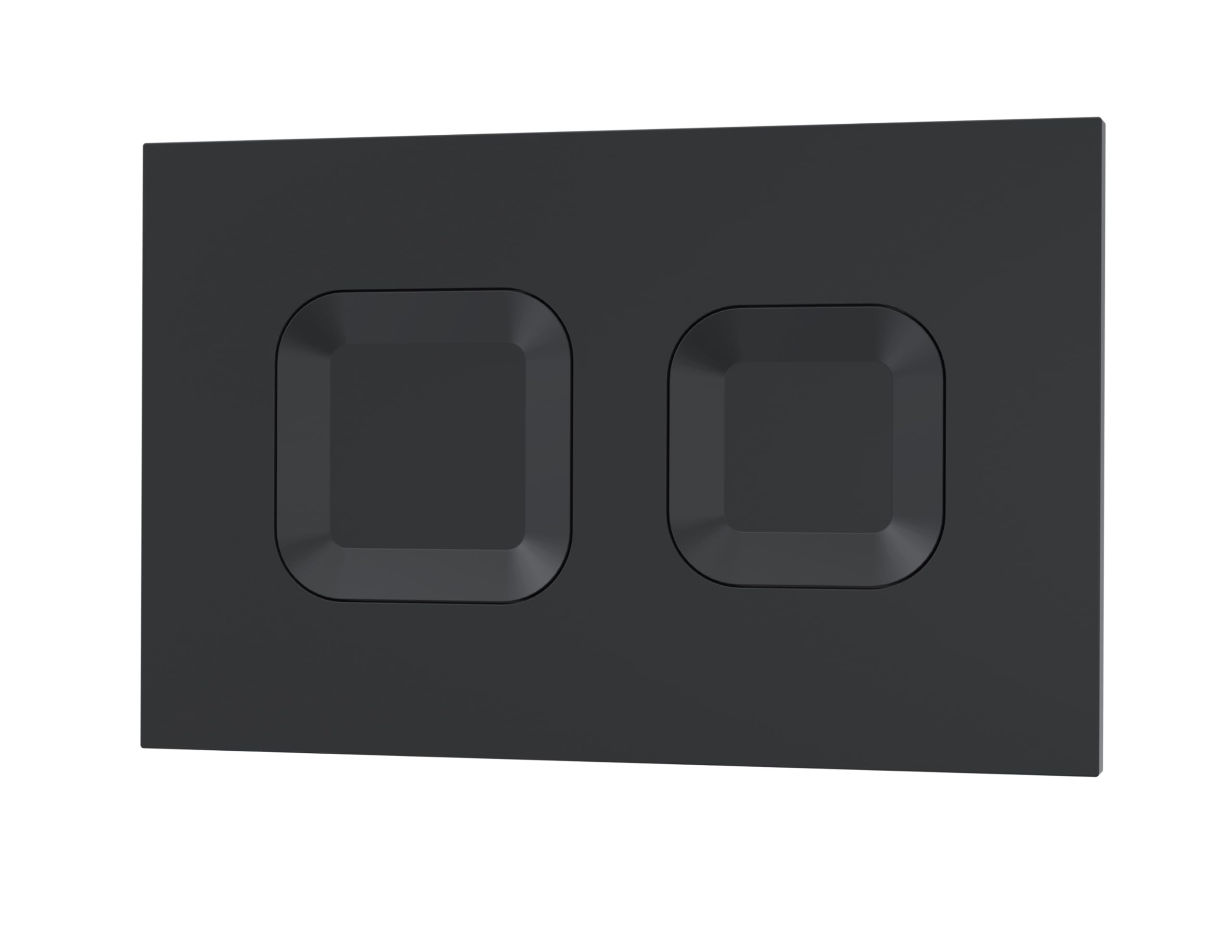nuie XTY009PS4 Bathroom Accessories Modern Dual Flush Plate with Square Buttons, 267 x 170 x 11mm, Matt Black