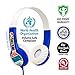 BuddyPhones Discover, Volume-Limiting Kids Headphones, Comfortable and Durable, Built-in Audio Sharing Cable, Compatible with Fire, iPad, iPhone, and Android Devices, Blue