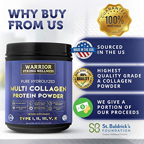 Premium Hydrolyzed Multi Collagen Protein Powder by Warrior Strong