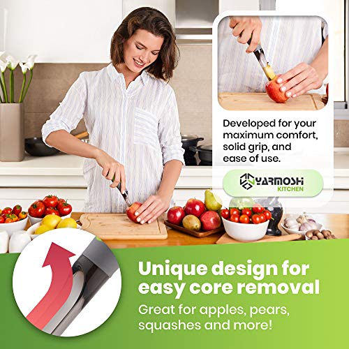 Yarmoshi Apple Corer, PP Clear Blade. Perfect for Coring Pears and Other Fruits and Vegetables. Ergonomic Penguin Handle with Non-Slip Rubber Coating for Easy Grip. Dishwasher Safe - Thumbnail 3