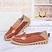 labato Women's Casual Leather Loafers Slip-On Slippers Driving Flat Shoes(8 M US,Orange)