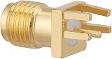 Fydun 10pcs SMA Female Base Connector Gold Plated Brass PCB Mount 50 Ohm RF view 6