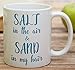 Retreez Funny Mug - Salt in the Air & Sand in My Hair Beach Lovers 11 Oz Ceramic Coffee Mugs - Funny, Sarcasm, Motivational, Inspirational birthday gifts for friends, coworkers, siblings, dad or mom