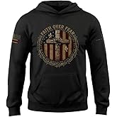 RustField Co. Faith Over Fear Hoodie, Cross Hoodie, Christian Hoodies For Men, Religious Hoodies For Men