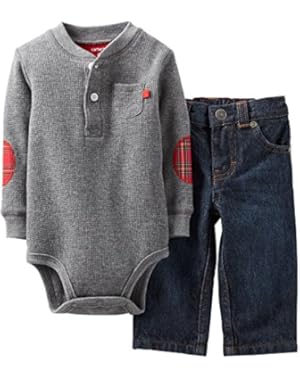Carters Baby Boys Thermal Bodysuit Pant Set