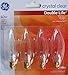 GE Crystal Clear Decorative Blunt Tip 40 Watt Light Bulbs, 2.7 Year Life, Candelabra Base (12 Pack)