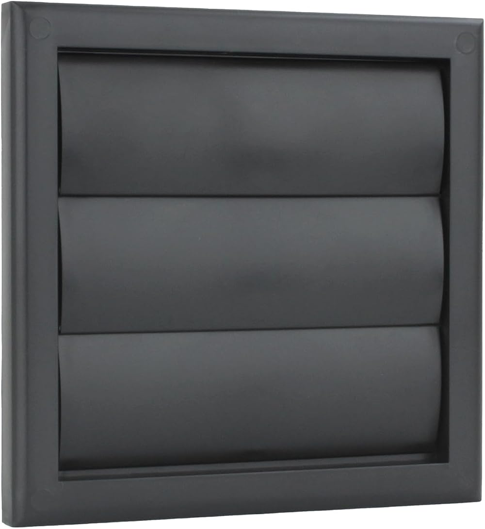 VENTS UK 100mm Black External Gravity Vent Grille 155x155mm