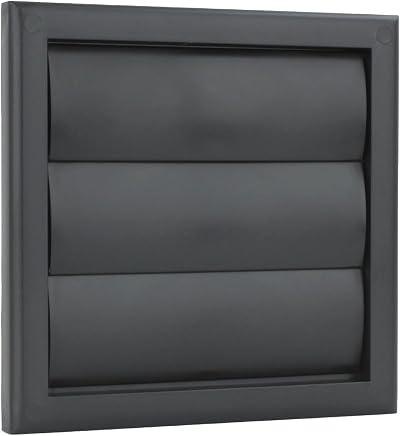 VENTS UK 100mm Black External Gravity Vent Grille 155x155mm