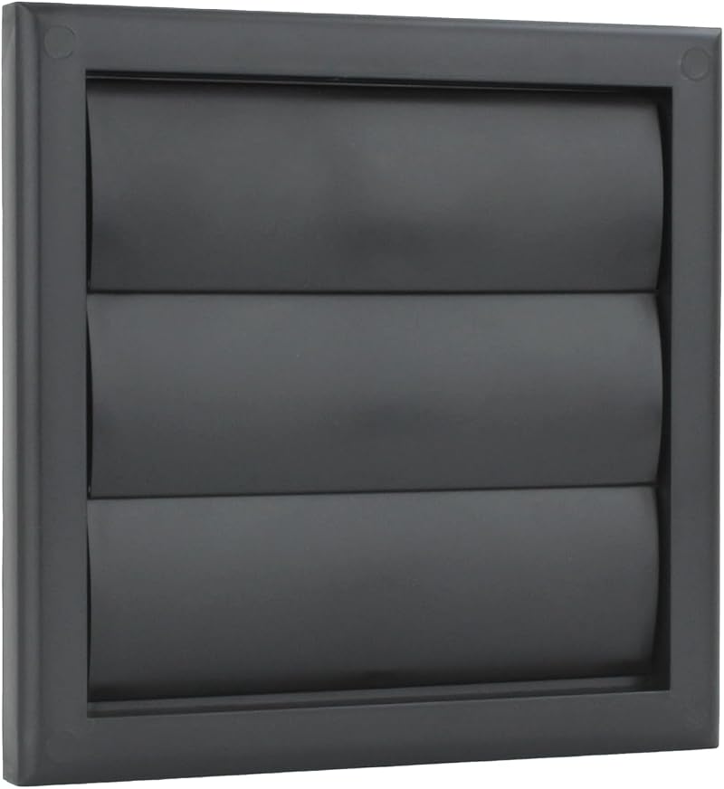VENTS UK 100mm Black External Gravity Vent Grille 155x155mm