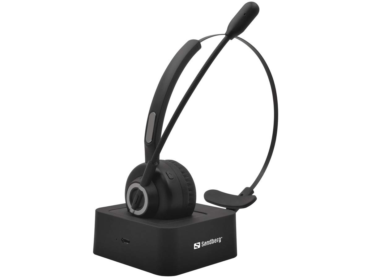 Sandberg Bluetooth Office Headset Pro Charging Dock Dual Connection, Black