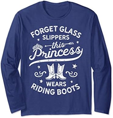 Unisex Forget Glass Slippers Princess Riding Boots T shirt Horse Medium Navy