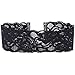 Twilight's Fancy Wide Floral Black Stretchy Elastic Lace Choker Necklace (Black, Large)