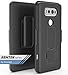 LG V20 Belt Case, Encased (RenTek Series) Cover Shell w/Secure-fit Holster Combo Clip (Smooth Black)