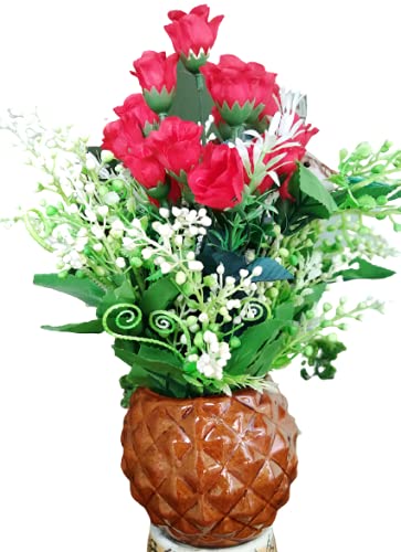Diamond Pineapple Design Ceramic Planter Size 3 X 3X 4 (600Gm) by PVV Collections