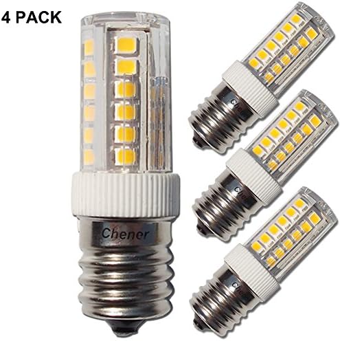 E17 Intermediate Base Candelabra LED Bulb,4W(35 Watt Light Bulbs Equivalent),350 Lumens,Soft White 3000K,AC120V,Ceramic Body,360 Degree Angle for Range Hood,Microwave Oven, 4 Pack,Chener
