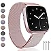 Ouwegaga for Fitbit Versa Bands for Women, for Fitbit Versa Wristbands Milanese Stainless Steel for Men Small Rose Gold