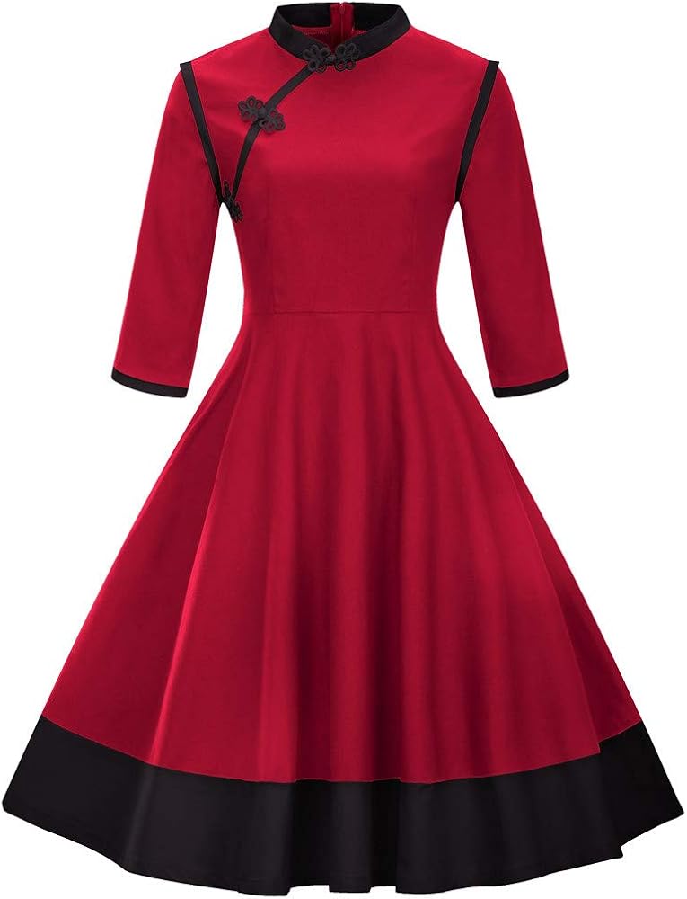 red chinese dress plus size