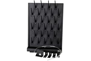 SOPLY Lab Supply Drying Rack Pegboard Bench-top/Wall-Mount Laboratory Glassware Detachable Pegs Lab Drying Draining Rack Cleaning Equipment (27 Pegs, Black)