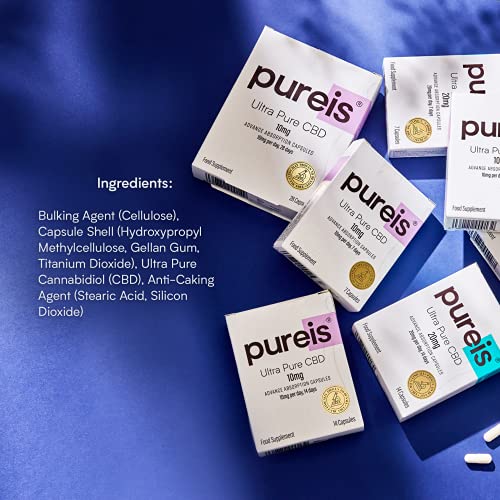 Pureis CBD Capsules, Ultra Pure, Advanced Absorption - CBD Supplement Fast Absorption - 20mg - 0% THC, Non-Addictive, Vegan, Gluten-Free - 28 Capsules - Image 5