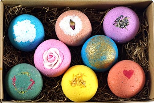 LifeAround2Angels 8 USA Made Bath Bombs Gift Set - 4.5oz Each - A Unique Luxury Gift for Her - Bath Bombs Kit - Ultra Lush Spa Fizzies - Best Gift Ideas - Valentine's Day Gift Set - (No message)