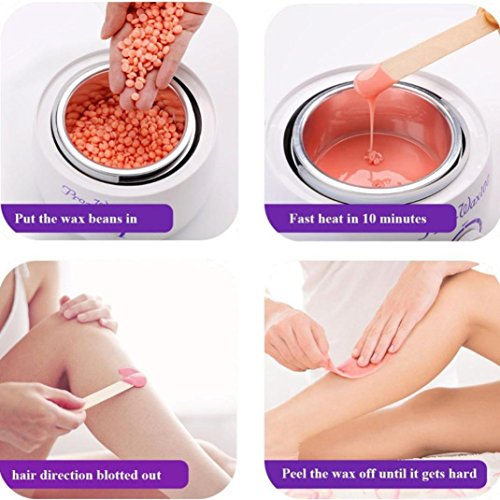 No Strip Depilatory Hot Film Hard Wax Pellet Waxing Bikini Hair Removal Bean, 50g (J) - Thumbnail 2