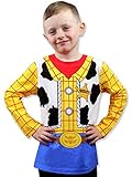 Toy Story 4 Sheriff Woody Boys Girls Baby Toddler Long Sleeve T-Shirt Tee (4T, Blue/Yellow)