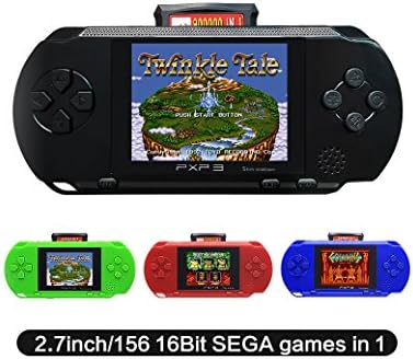 CZT 2.7 Inch 16 Bit SEGA Video Game Console Retro Game Handheld Player Portable Game Console Free 156 SEGA games for Kids gift Rechargeable lithium battery (Black)