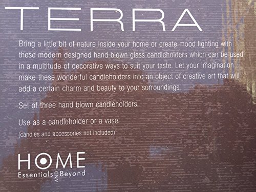 Terra Set of Three Hand Blown Glass Candleholders / Vases