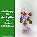 BANBERRY DESIGNS Glass Christmas Tree with LED Lights - White Iridescent Glitter with 12 Mini Ball Ornaments - 8 1/2