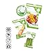 FOSA Spanish Reusable Vacuum Food Storage Bags - 14 Pack Multi Size Vacuum Zipper Bag with Adapter, 4 Small, 4 Medium, 6 Large (Vacuum Pump Not Included)