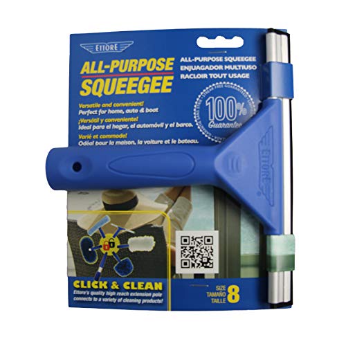 Ettore17008 8Inch All Purpose Window Squeegee with Lifetime Silicone