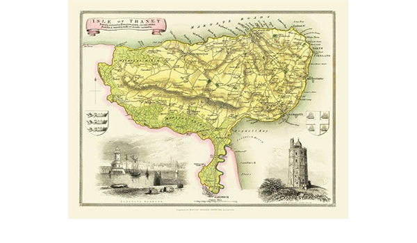 Isle Of Thanet Map Thomas Moule Map Of The Isle Of Thanet 1836: 9781844911271: Amazon.com:  Books