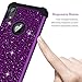 LONTECT for iPhone XR 2018 Case Glitter Sparkly Bling 3 in 1 Shockproof Heavy Duty Hybrid Sturdy High Impact Protective Cover Case for Apple iPhone XR 6.1,Shiny Dark Purple