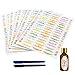Colorful Waterproof Oil-Proof Essential Oil Bottle Stickers Labels 135 pcs Oval And 180 pcs Round Colorful Waterproof Oil-Proof Essential Oil Bottle Stickers With 2 Marker Pens