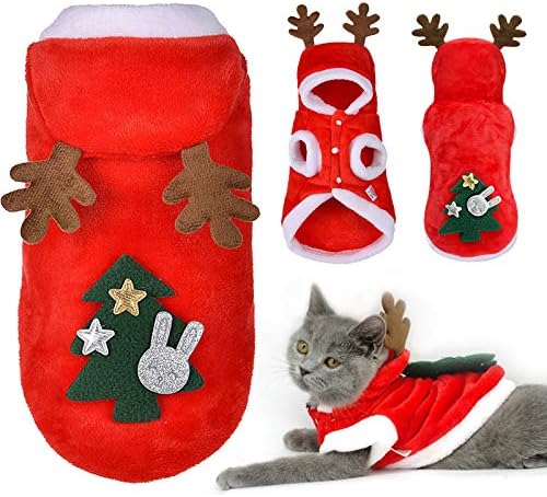 JIMACRO Dog Christmas Clothes Pet Santa Suit Cute Reindeer Dog Costume Cat Costume Warm Winter Coat for Pet - Image 4