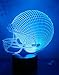 Loveboat 3D LED Lamp Night Light 3D Illusion Lamp Football Helmet Baseball Cap Desk Table Lamp USB Powered Optical Illusion Night Light as Home Decor and Best Gift (Football Helmet)